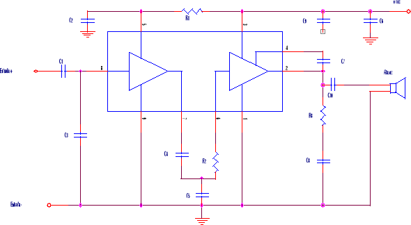 Amplificador con circuito integrado