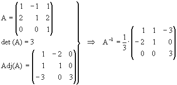 Cálculo de la matriz inversa